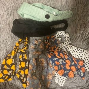 Two headbands & 4 super cute pony tail holders